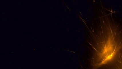 Futuristischer Lichteffekt in hell leuchtender Energiestruktur, gelb, schwarz, gold,...
