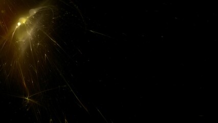 Futuristischer Lichteffekt in hell leuchtender Energiestruktur, gelb, schwarz, gold,...