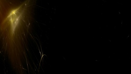 Futuristischer Lichteffekt in hell leuchtender Energiestruktur, gelb, schwarz, gold,...