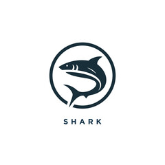 shark logo design concept icon symbol template