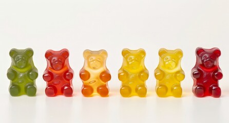  Gummy Bears, Colorful Assortment, Vivid Colors, Rainbow Collection, Sweet Treats, Candy Display