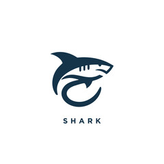shark logo design concept icon symbol template