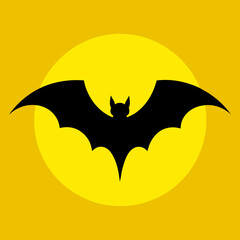 Striking Design Yellow Background with a Bold Black Bat Centerpiece