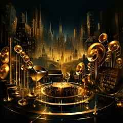 surreal music background in the style of the 20s