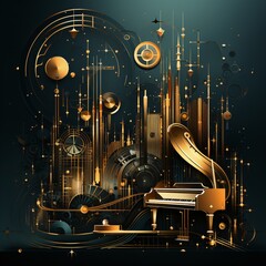 surreal music background in the style of the 20s