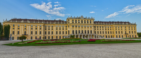 The giant palace and its beautifully kept gardens outside the city, Vienna, Austria