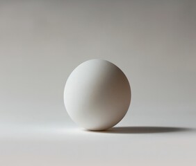 Egg-shaped Ceramic Sculpture on Blurred White Background