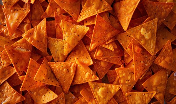 Bright Orange Doritos in a Large Pile