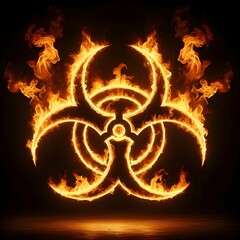 Biogefährdungssymbol aus Feuer, 
Fire biohazard symbol