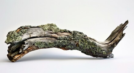 Vintage Decorative Wood Log with Moss: Natural Elegance for Home Accents