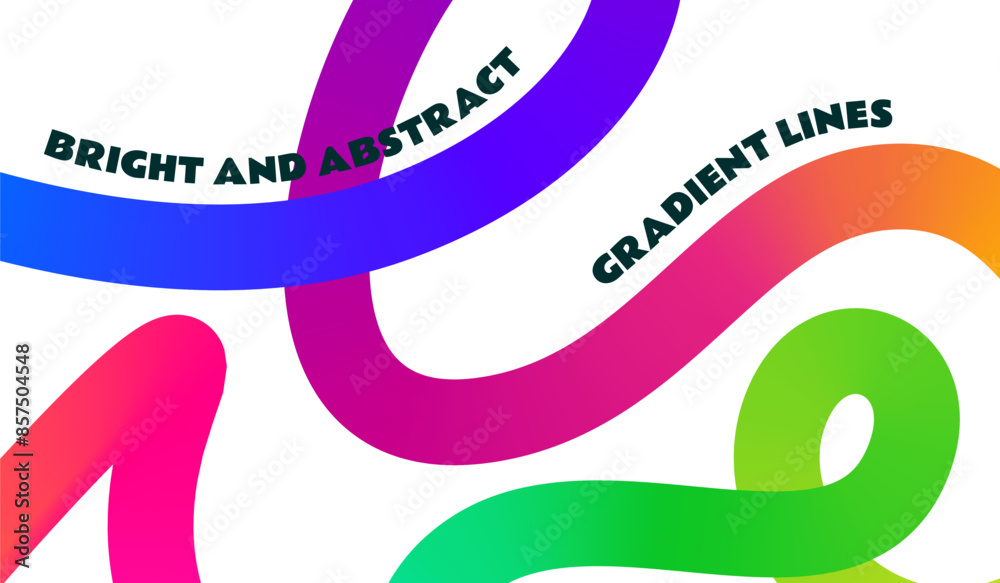 Aufkleber Abstract Background with 3D Gradient Lines. Squiggle Color Pattern. Colorful Vector Bg with Spiral Curve Shapes