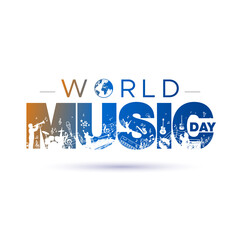 World Music Day modern creative concept. Poster banner social media post design.