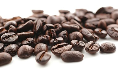 Naklejka premium Gourmet Whole Bean Coffee Beans: Freshly Roasted and Ground for the Ultimate Brewing Experience
