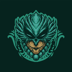 Blue bird mask vector illustration design