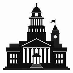 Stunning City Hall Vector Silhouette Free Download & Design Inspiration