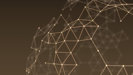luxury plexus network 3d illustration. Can be used to represent a wedding stage background, stylish glamour decoration or big data sci-fi analysis visualization © Ricardo