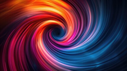 Obraz premium Dynamic Color Swirl on Dark Background: Abstract Art