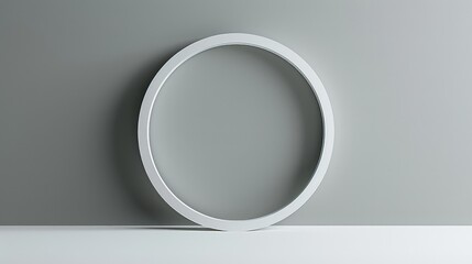 Minimalistic White Circle on Gray