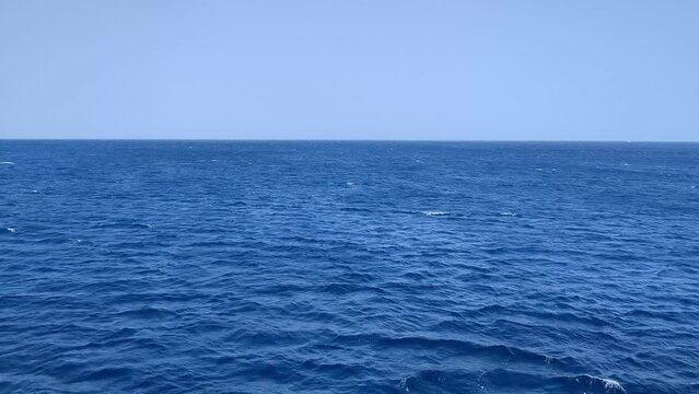 Blue sea and sky. Sea surface