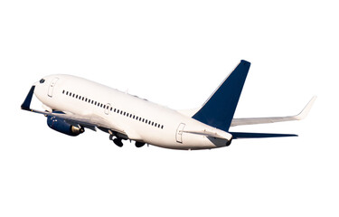 Image of commercial passenger plane, isolated on white background