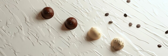 Delicious Chocolate Dessert Ingredients on White Countertop