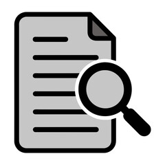 Enhanced Searchability Vector Illustration of Document Icon with Magnifying Glass