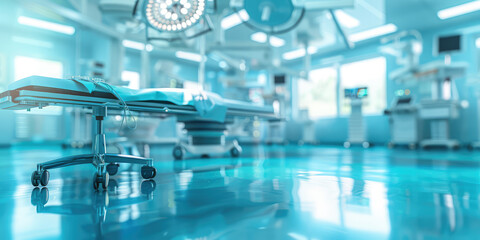 Blurred background of modern operating room, backdrop, nobody