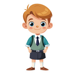 Smiling cartoon boy in a suit, perfect for business presentations or website illustrations