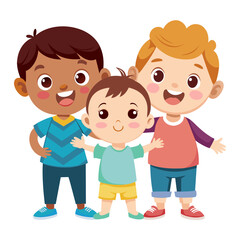 Sure! Here is a description for a stock photo:   A cartoon illustration of a happy family with parents and children smiling together