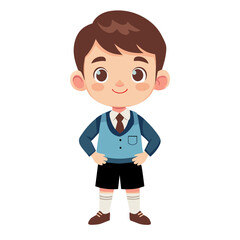Cartoon illustration of a smiling child dressed for business