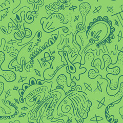 Seamless hand-drawn abstract vector pattern for textile and texture design
