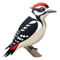 Downy Woodpecker Vector Art Detailed Illustration for Nature Enthusiasts