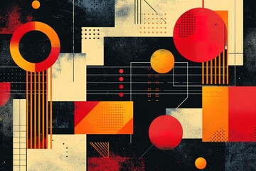 Obraz premium Abstract background in flat retro style. design for interior, textile, texture, poster, package, wrappers, gifts. geometric concept,