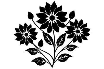 flowers stencil vector silhouette 