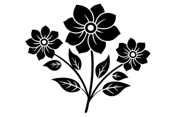 flowers stencil vector silhouette 