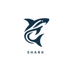shark logo design concept icon symbol template