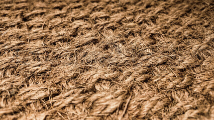 Brown wicker textile textured ground, background