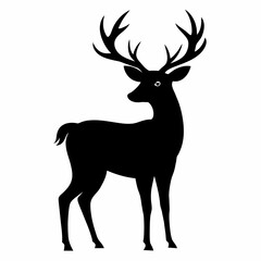 Captivating Gloomy Deer Silhouette Vector Illustration: A Stunning Visual Narrative
