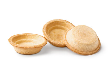 Homemade tartlets isolated on white background