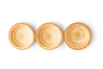 Homemade tartlets isolated on white background