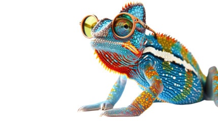 chameleon lizard on a transparent background