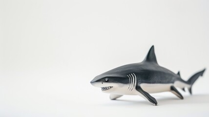 Fototapeta premium Realistic model of shark on white background