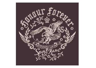 Eagle and ornaments vector design.