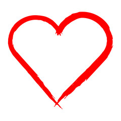 Hand drawn red heart Outline icon. Vibrant and artistic love symbol vector