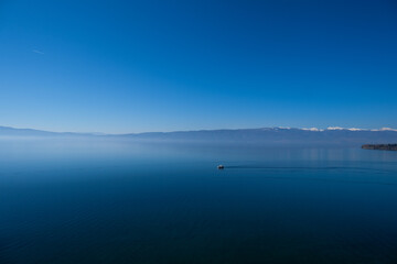 Expansive Blue Horizon Over Lake Ohrid