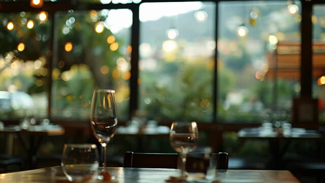 Blurry glimpses of the scenery outside the windows tempting tasters to escape.
