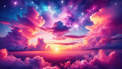 sunset over the lake