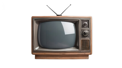 old tv set isolated on white background , transparent png image