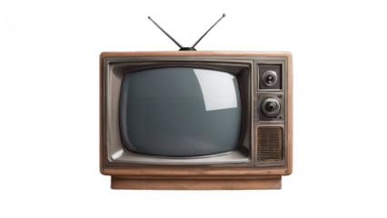 old tv set isolated on white background , transparent png image