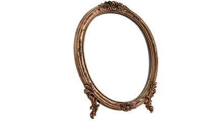 antique mirror frame isolated on white background , transparent png image